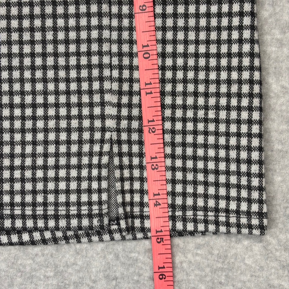 Full Tilt Women's Small Mini Skirt Black White Gingham Check Stretch Double Slit - Picture 8 of 9